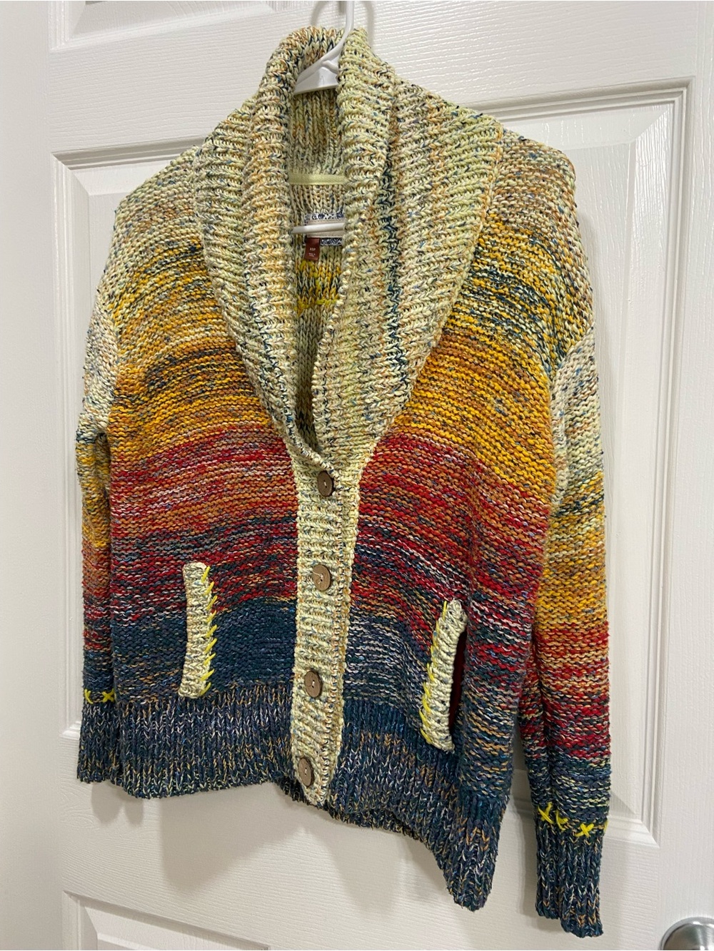ANTHROPOLOGIE Sunset Embroidered Cardigan by Pilcro Size XSP